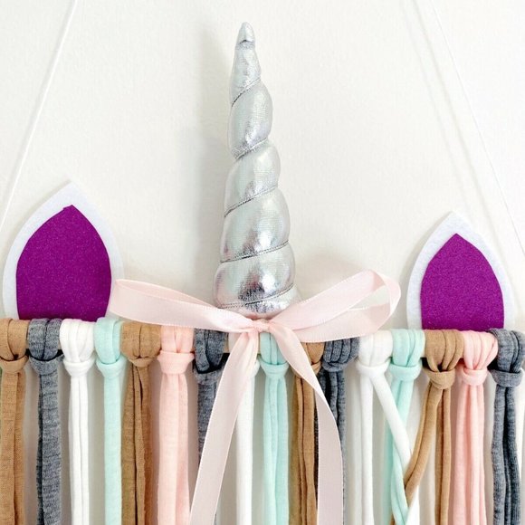 Shabby Chic Unicorn Hair Bow Clip Headband Holder Organizer Accessory Storage - Picture 3 of 3